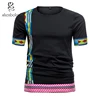 Wholesale African Print Men Fashion Designs Cotton T shirts Basic Black Top