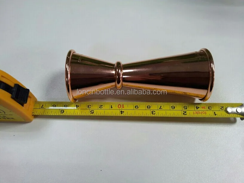 Japanese Style Jigger 25ml with 50ml copper shot glass,Stainless Steel