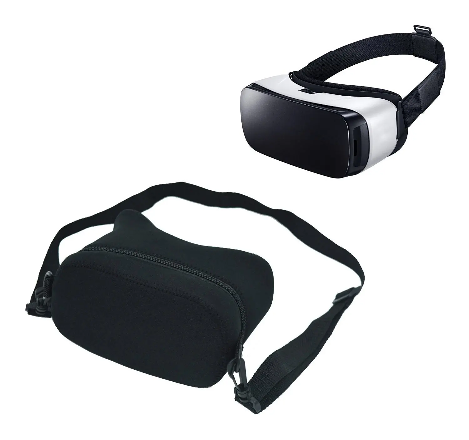 Black Color Soft New Neoprene Carrying Case Cover Bag Travel Storage with strap for Samsung Gear VR Virtual Reality Headset / Htc Vive / Oculus Rift