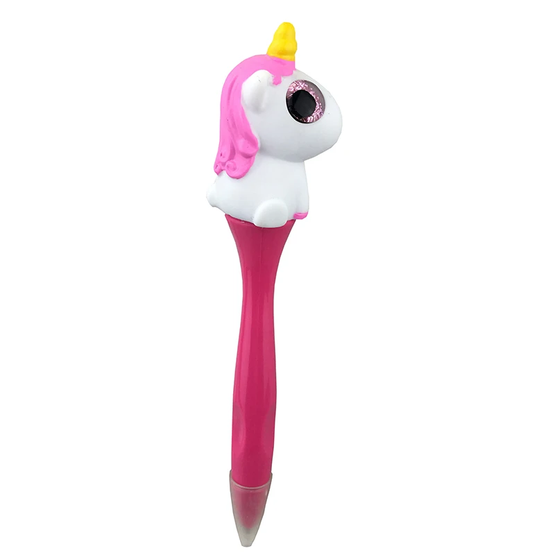 Custom Promotional 3d Unicorn Plastic Pens,Cute Glitter Popping Eyes ...