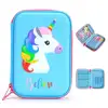 GC China Supplier Sky Blue Custom 3D Unicorn Eva Pencil Case