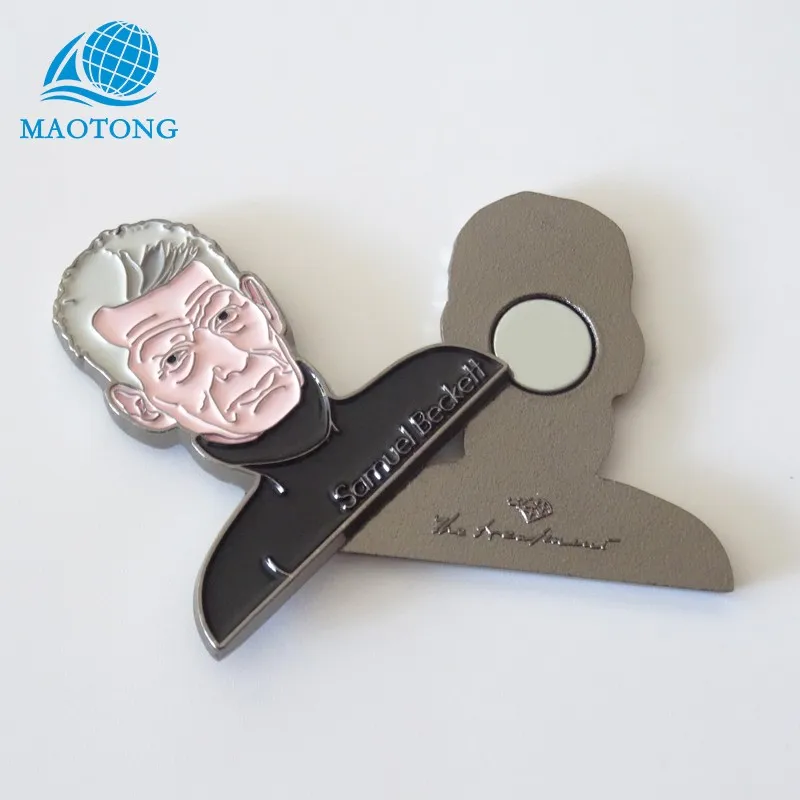 Badge Magnet Custom Samuel Beckett Soft Enamel Pins Metal Enamel Pin 