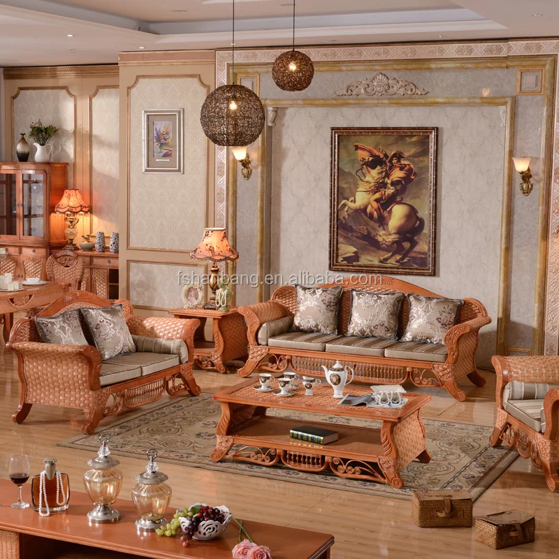 2015 High Quality Indoor Cane Sofa 1+2+3 Vintage Rattan Furniture For