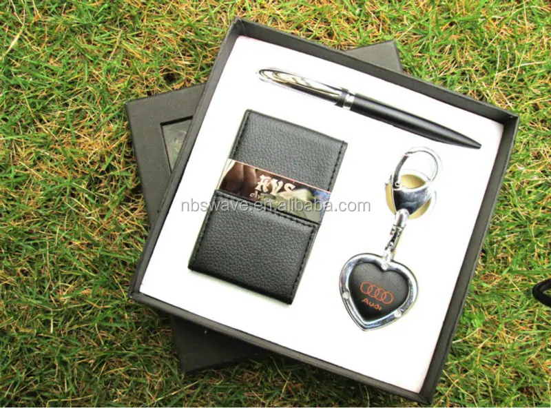 Metal Keyring Gift Set With Pen,Business Card Holder,Key Chain With Light Buy Business Card