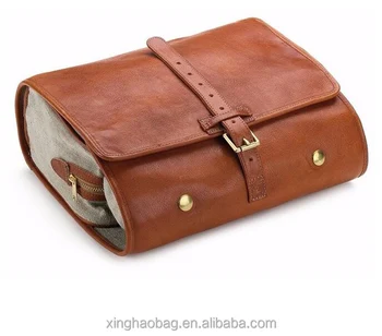 leather hanging dopp kit