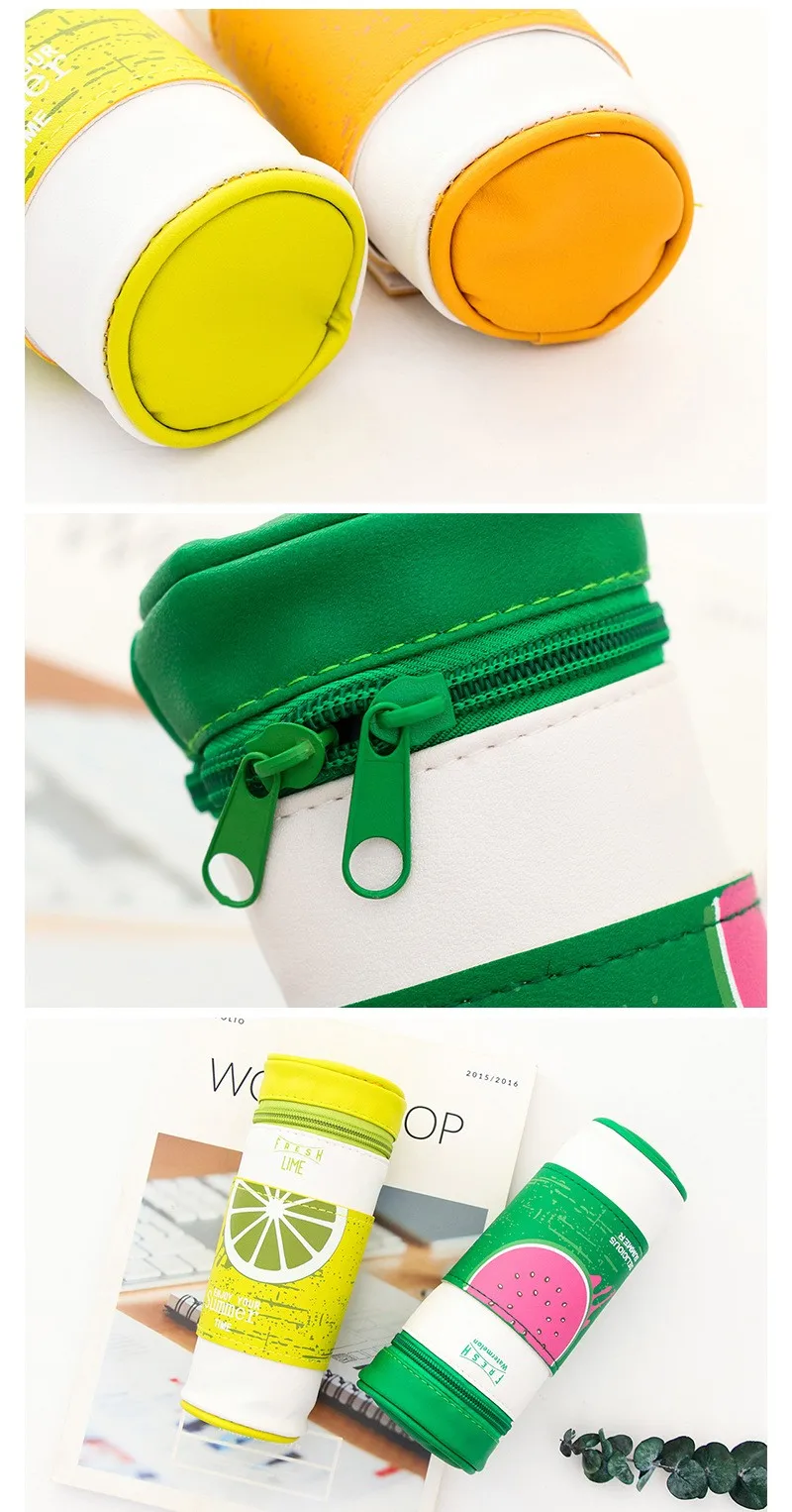 Creative Fruit Pencil Case Water Bottle Pen Bag Cute Large Capacity