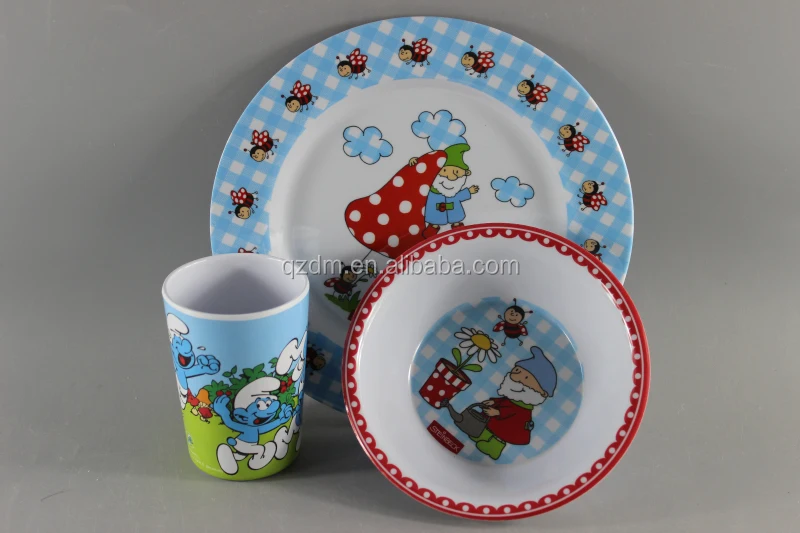 Melamine Baby plate and bowl and cup Dinnerware set
