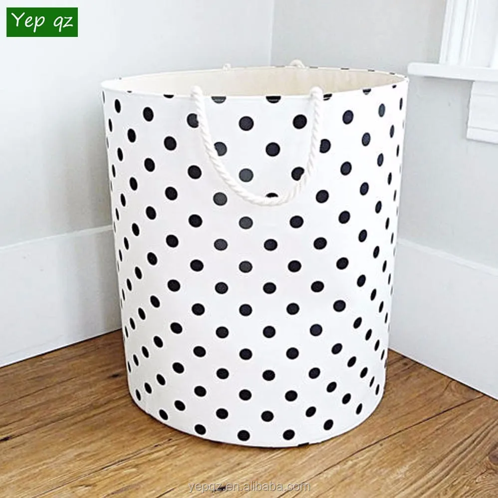 Heavy Duty Canvas Recycled Cotton Rope Handled Laundry Basket ...