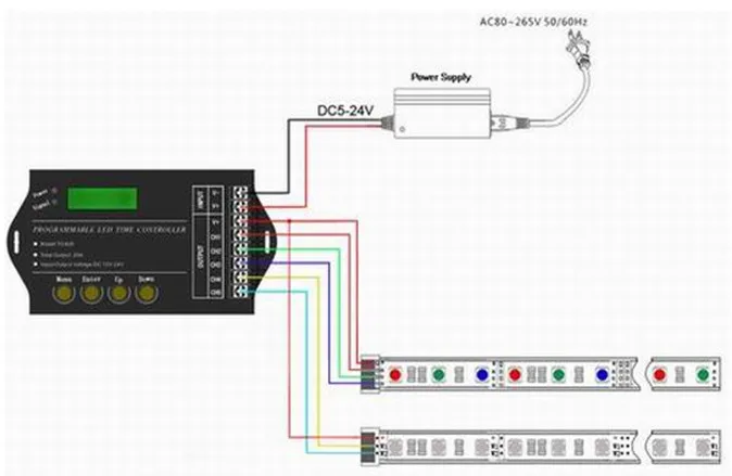 Newest DC12-24v 5 Channel tc421 programmable wifi led time controller