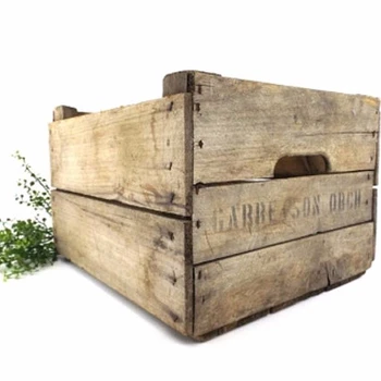 Vintage Farmhouse Home Decor Rustic Industrial Storage Wood Crate