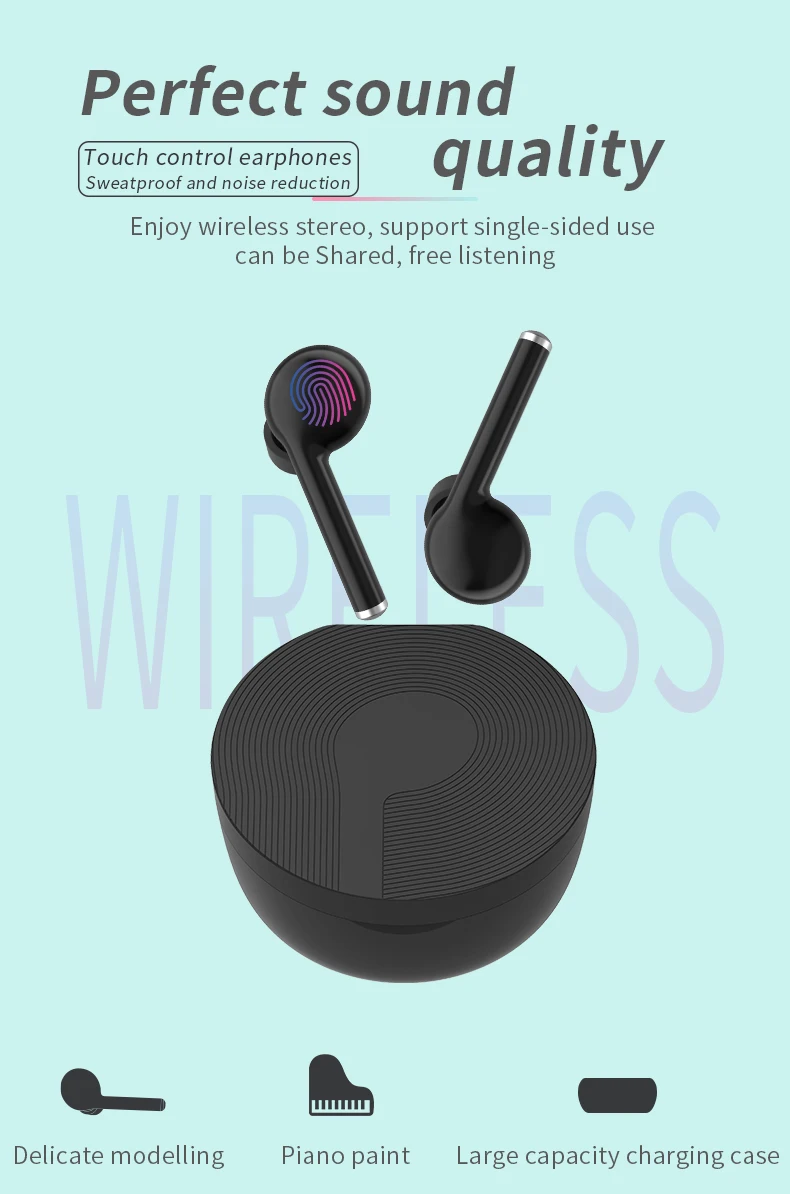 true noise cancelling i7s i12 Headset Wireless Earphones TW40 China Earbuds TWS Wireless Charging amazon - ANKUX.COM