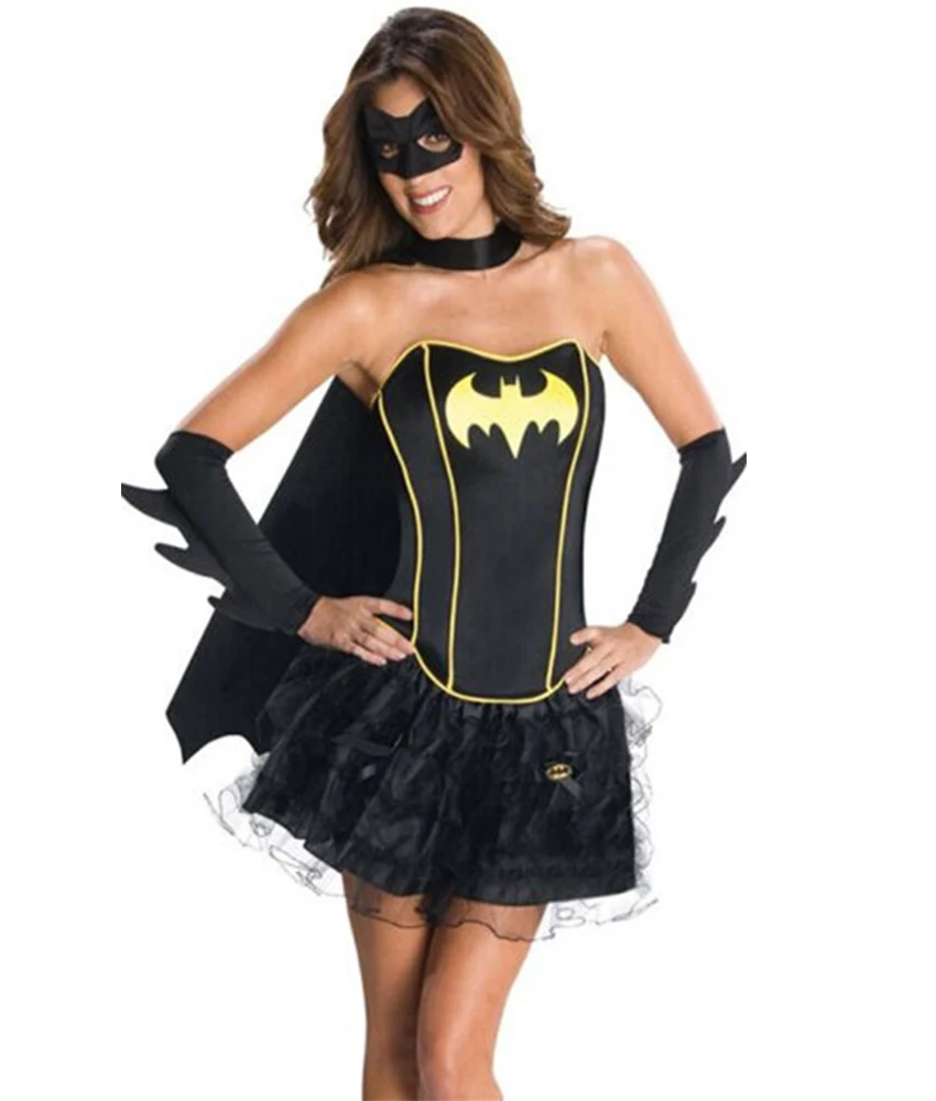 Ladies Halloween Rubie/'s Gotham Batgirl Bat girl Fancy Dress Costume Outfits