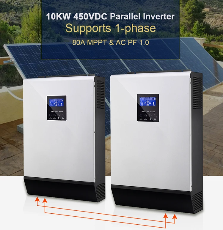 10kw 450vdc Solar Inverter 10000 Watt 80a Mppt Parallel Inverter System