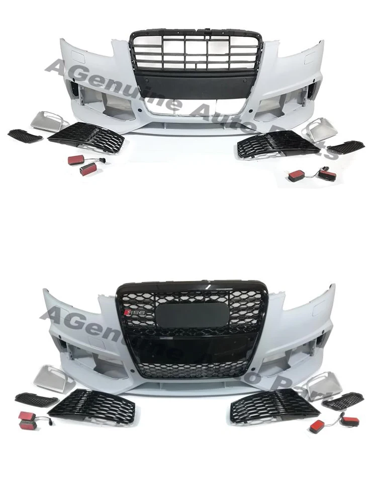 Pp Plastic Rs6 Facelift Body Kit A6 S6 Car Front Bumper With Grills