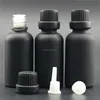 Black frosted 10ml 15ml 50ml 30ml e liquid glass dropper bottles with glass drip tip
