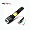 10W XML T6 Led Tail Magnet Torch , Hidden COB Design Flashlight , Rechargeable Zoomable Tactical Flashlight