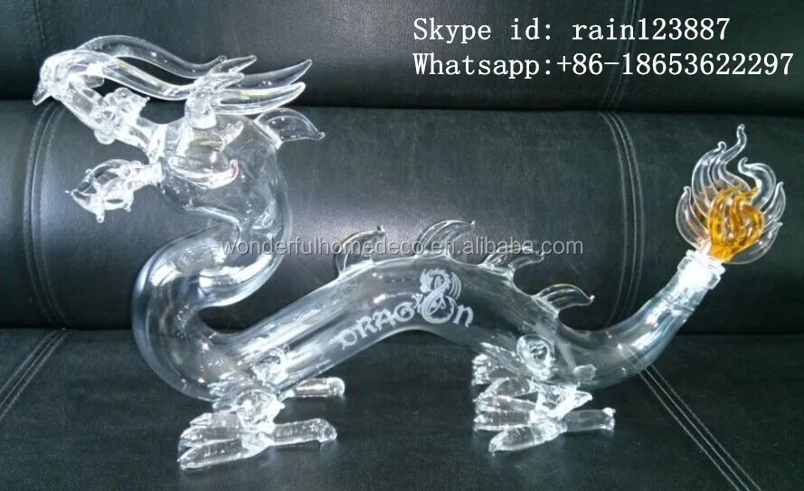 750ml Hand Made Glass Dragon Wine Bottle Dragon Shaped Wine Decanter