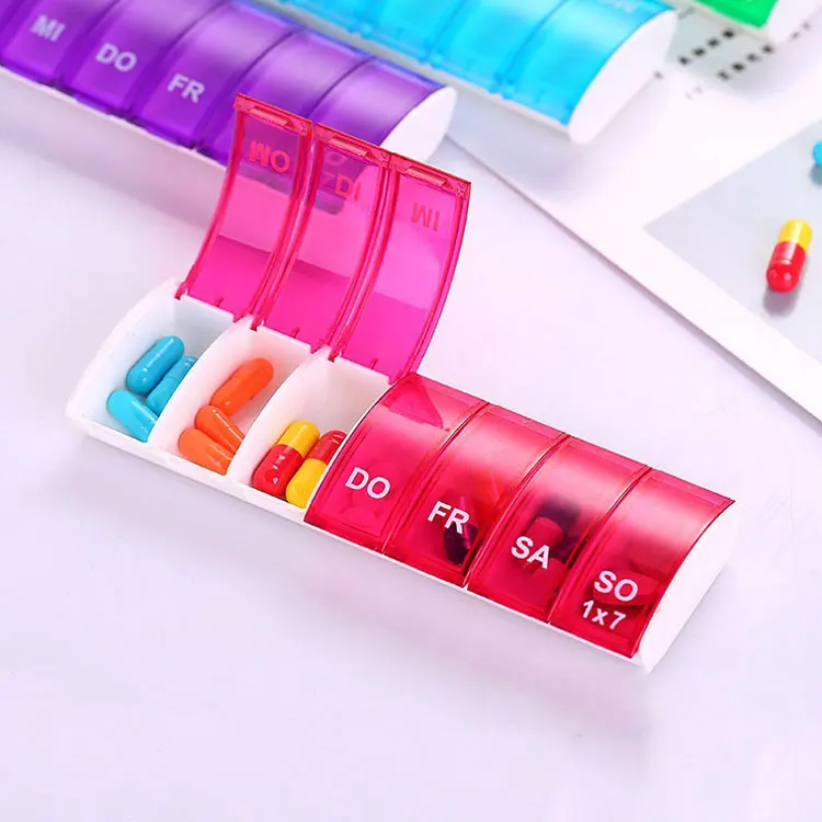 Custom Child Proof Plastic Pill Organizer 7 Day Fancy Plastic Medicine