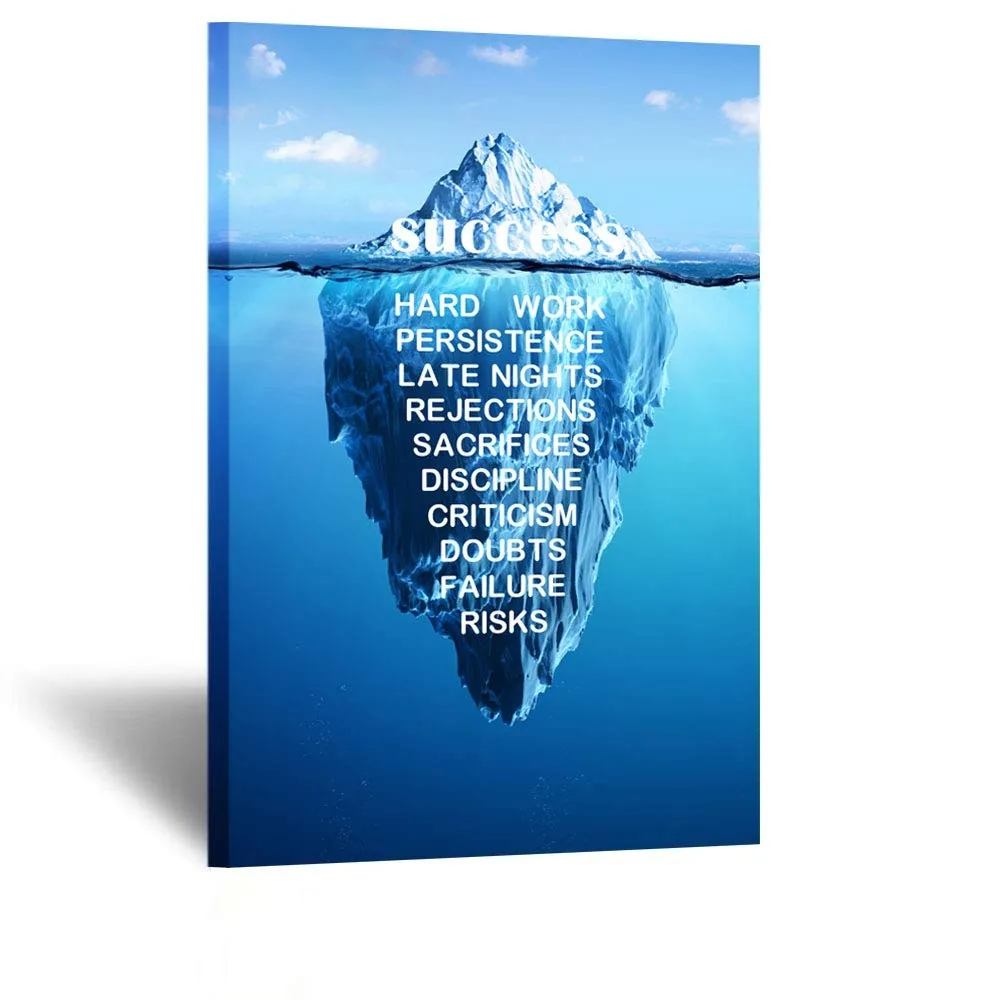 Canvas Quotes Wall Art Success Inspiration Motivation Iceberg Poster Stretched Gallery Wraps Giclee Print Ready Buy Quotes Wall Art Success Inspiration Motivation Iceberg Poster Stretched Gallery Wraps Giclee Print Canvas Quotes Wall