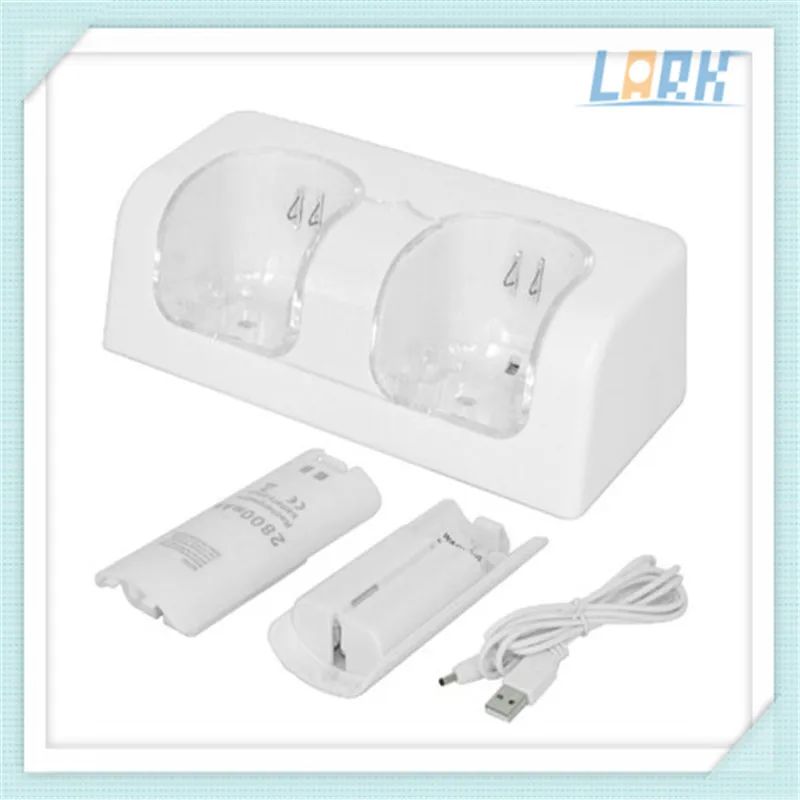 For Nintend Wii Remote Controller Joysticks Dual Slots Charging Dock