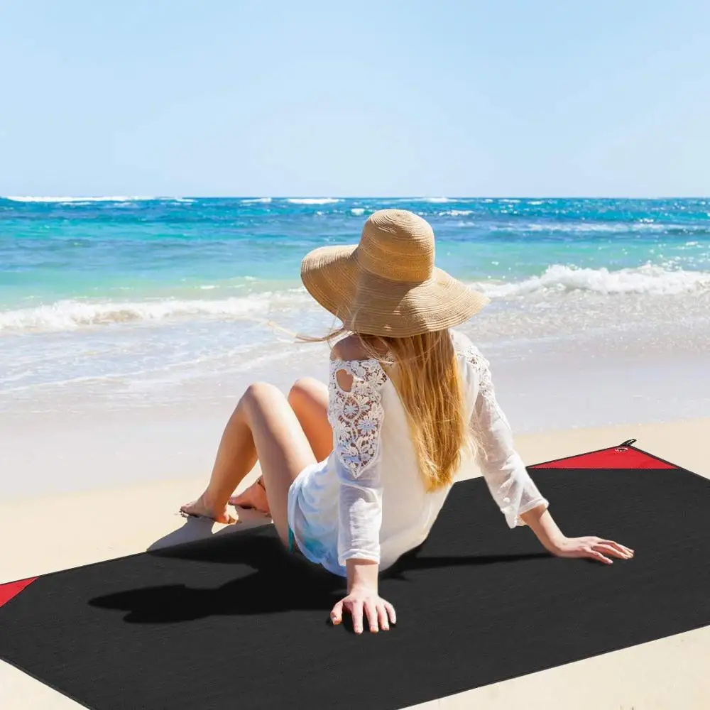 Woqi New Version Camping Water Resistant Sandfree Beach Blanket Quick