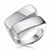 MECYLIFE Mirror Polished Irregular Geometry Jewelry Ring Stainless Steel Men's Spiritual Casting Ring