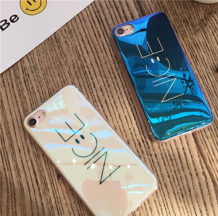 Blue Light NICE Pattern Soft TPU Phone Case for iPhone 8 7