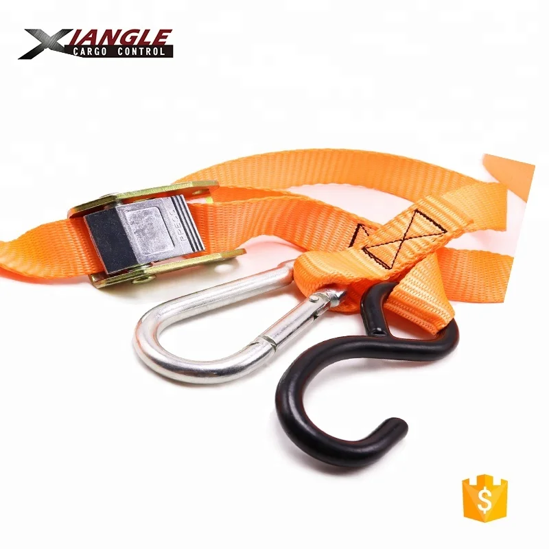 25mmx4m Cam Buckle Tie Down With S Hooks And Carabiner Hook Used For