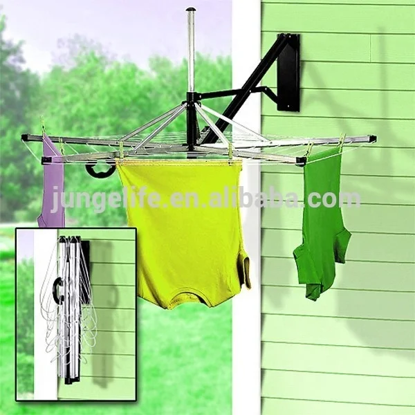 Details about  / 4 Arms Steel Rotary Airer Clothes Dryer Laundry Washing Line With Socket /& Cover