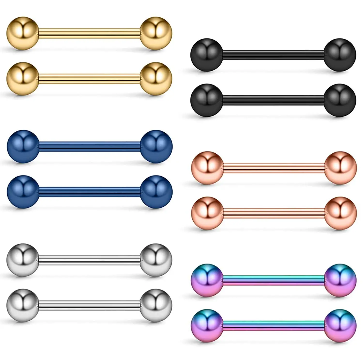 Stainless Steel Fake Barbell Nipple Piercing Tongue Piercing Body