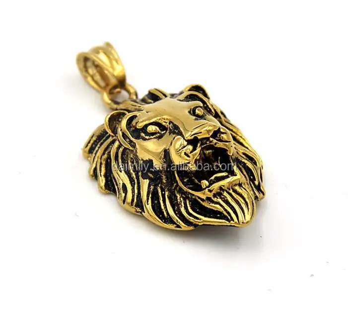 Stainless Steel Gold Lion Head Pendant For Men Dsp 209 - Buy Stainless 