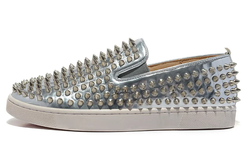 silver spike shoes