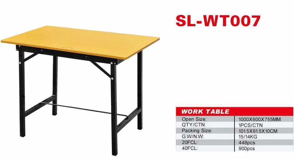 Steel Legs MDF Board Folding/Foldable Industrial Work Table/Work Bench