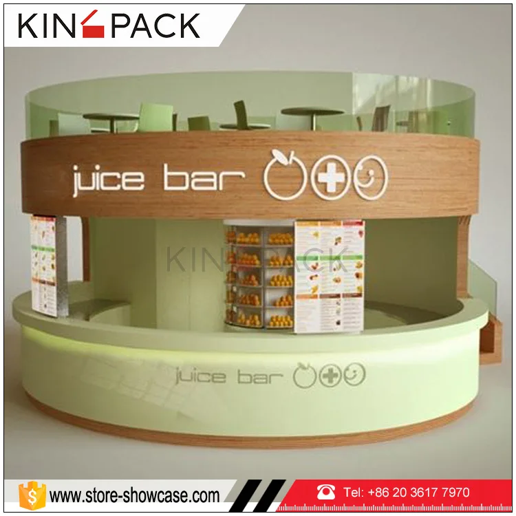 Indoor Modern Juice Bar Kiosk Design With Juice Bar Counter For Sale