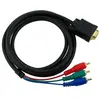 1.8m VGA Male Plug 15 pin to 3 RCA Audio AV Cable Adapter for HDTV PC DVD and Most LCD Projectors(VGA-RCA)