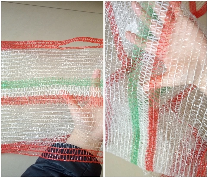 Pe Plastic Knitted Raschel Mesh Bag In Rolls For Automatic Packing