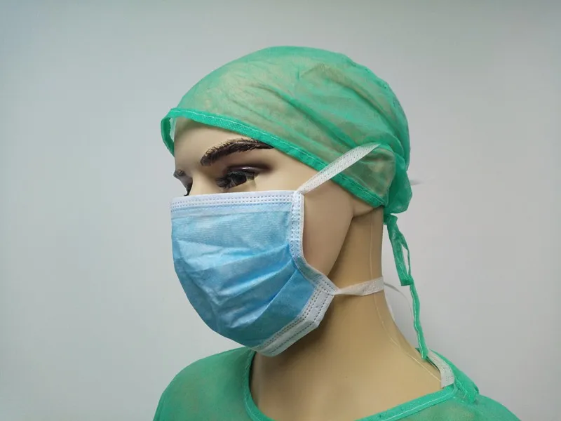 microporous coverall surgical disposable face mask with tie for