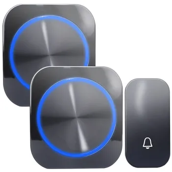 SMATRUL auto luz da noite sem bateria Campainha Sem Fio &Agrave; Prova D' &Aacute;gua alimentado plug UE in&iacute;cio Cordless Porta Bell bot&atilde;o 2 1 1 2 receptor