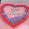 100pcs rose flower paper soap put in heart shape gift box +LED light (wzFLS034), different colour good for gift and wedding