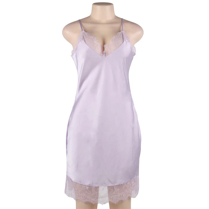 Plus Size In Stock High Quality Sexy Satin Lace Slips Buy Lace Slips