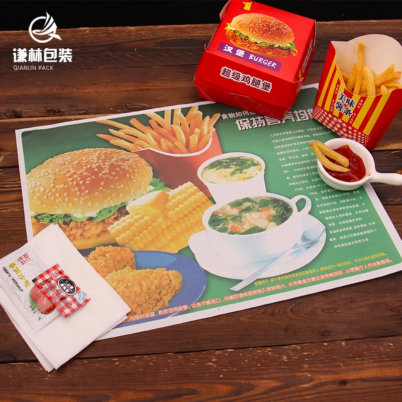 Disposable Custom Printed Paper Placemats For Fast Food Store - Buy ...
