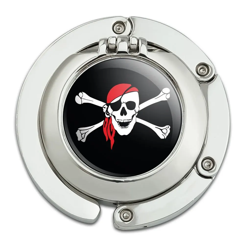Pirate Skull Crossed Bones Red Bandana Foldable Table