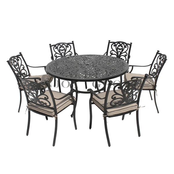 7 Pc 6 Seater Outdoor Garden Patio Metal Dining Set With Round Table And Chair Made By Cast Aluminum Outdoor Furniture Buy Metal Dining Set Dining Table Set Cast Aluminum Outdoor Furniture Product
