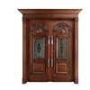 Luxury Hotel main entry wrought iron wood door with Roman column wood carved