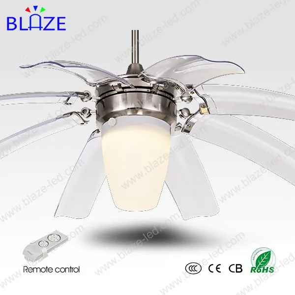 led lighting ceiling fan with remote control hidden blades modern