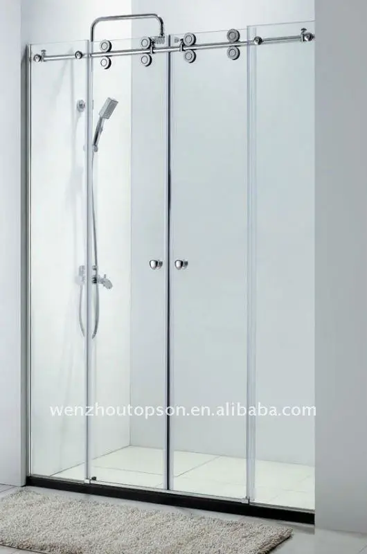Frameless Sliding Glass Shower Door Hardware Room System
