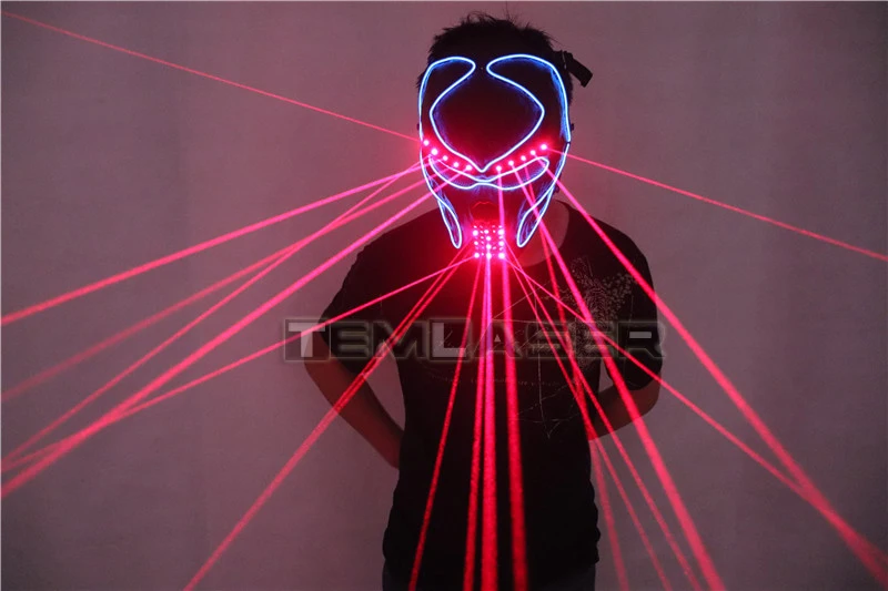 Red Laser Mask Luminous Light Up Laserman Show Halloween Masks For