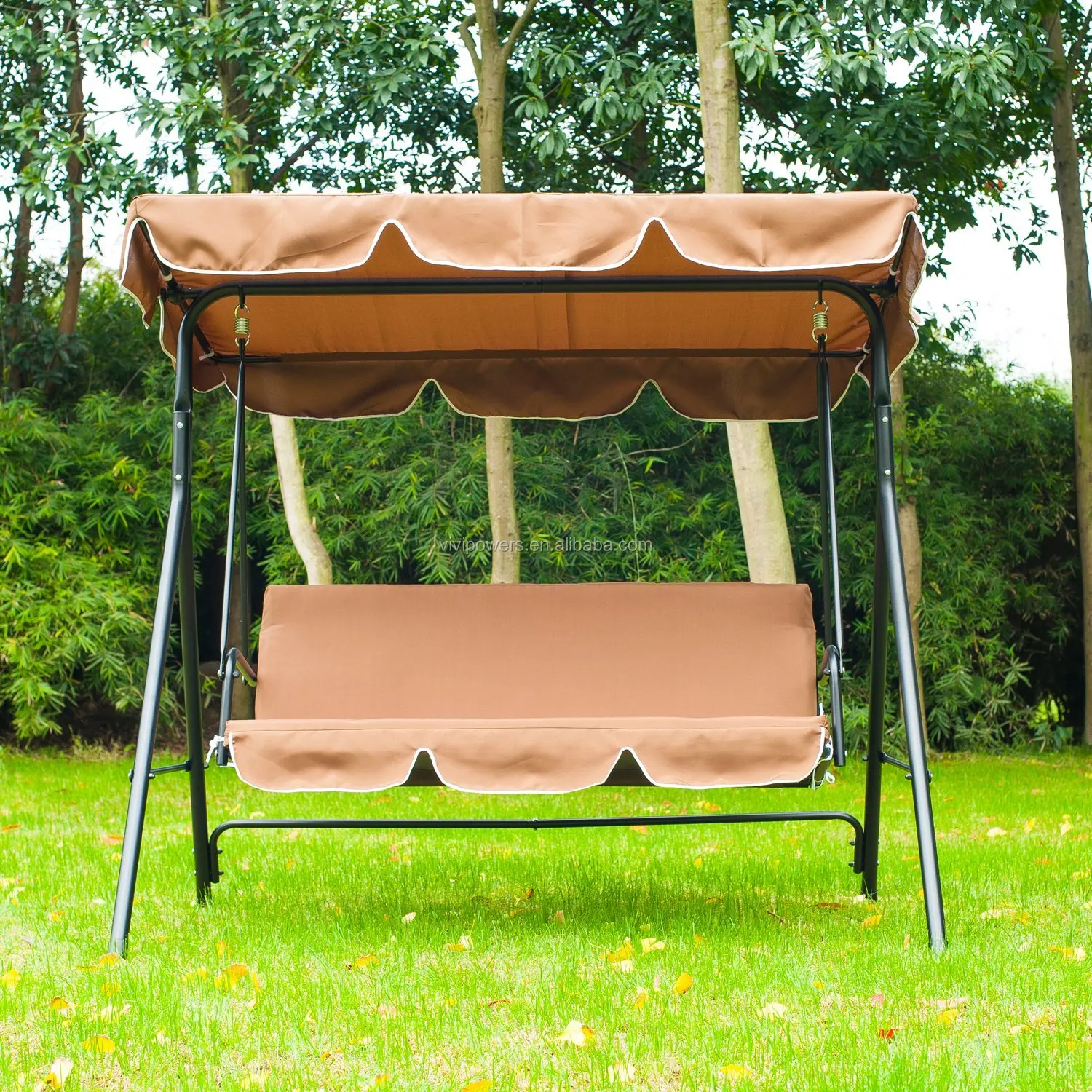 Outdoor 2seat Striped Patio Swing With Canopy Buy Cushioned Patio