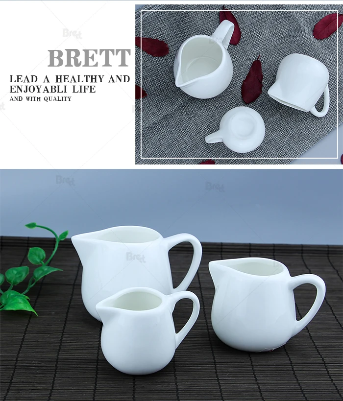 2018 Elegant White Crockery Ceramic Milk Jug Creamer Pots