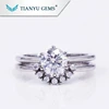 Customized 14k/18k/PT 950 white gold ring 1ct 6.5mm heart&arrow moissanite engagement ring set